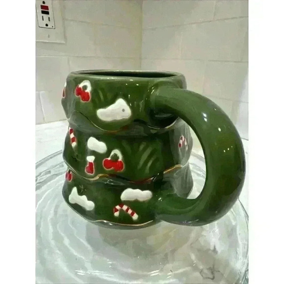 WILLIAMS-SONOMA - Rare Decorated CHRISTMAS TREE Shaped Mug - Heavy Quality - Picture 5 of 9